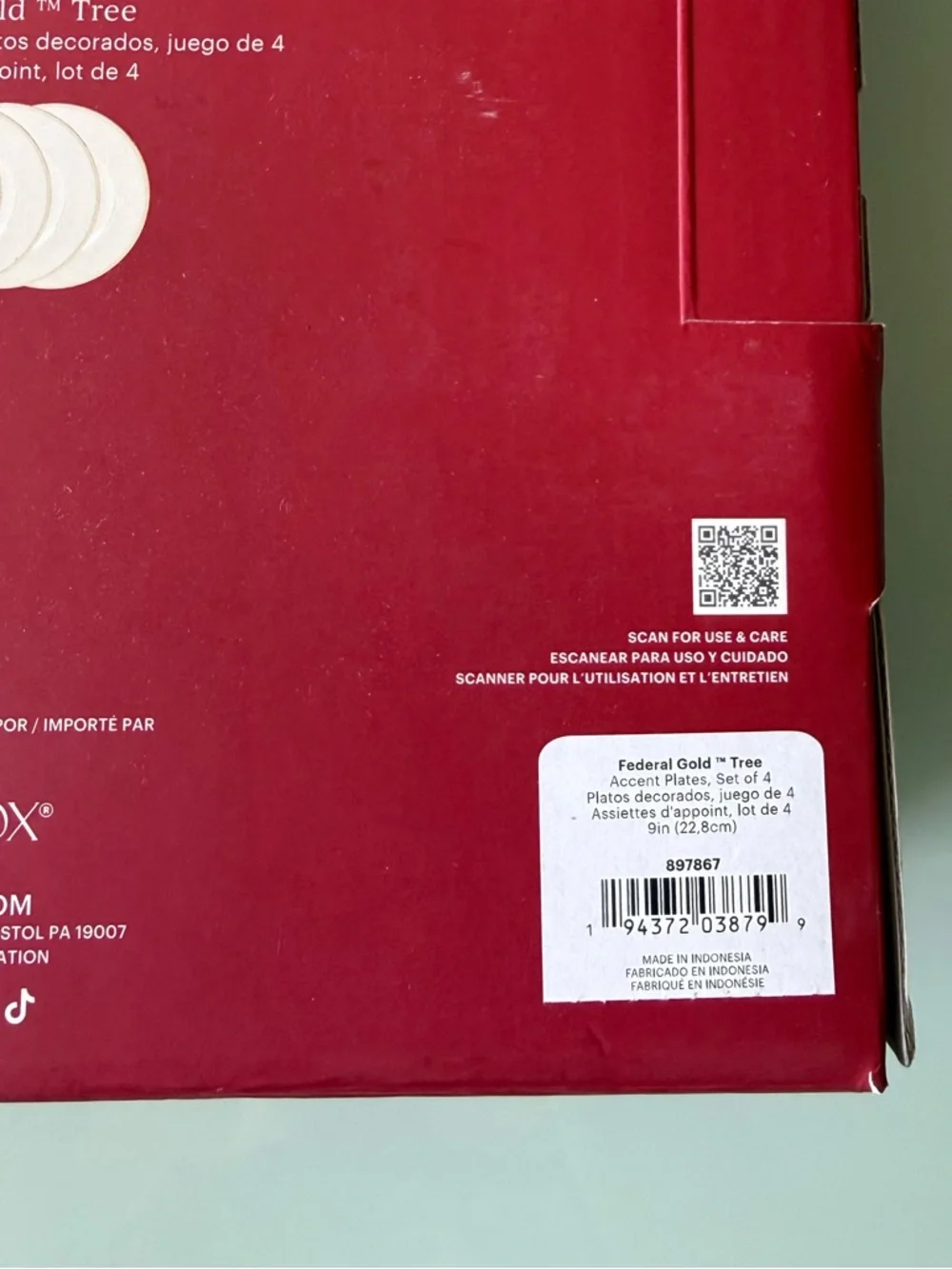 Lenox Federal Gold Tree Accent Plates | Set‎ of 4 | NEW in Original Box